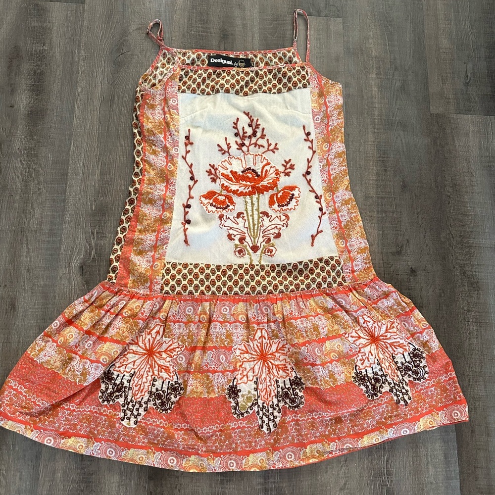 Disegual Mini Embroidered Dress Size M